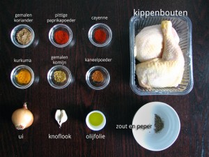 Ingrediënten voor Kipshoarma